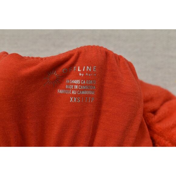 Offline by Aerie Terry Jumpsuit US Size XXS Strapless Wide Leg Orange Cotton NEW - Picture 8 of 8